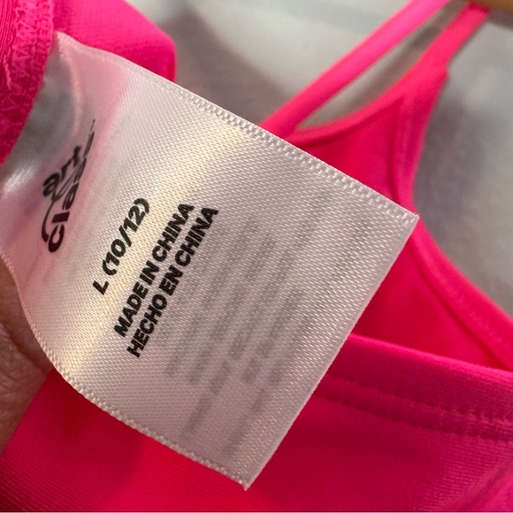 New Kids Art Class Hot Pink Large (10/12) One Piece Swimsuit Adjustable Straps - Picture 11 of 15